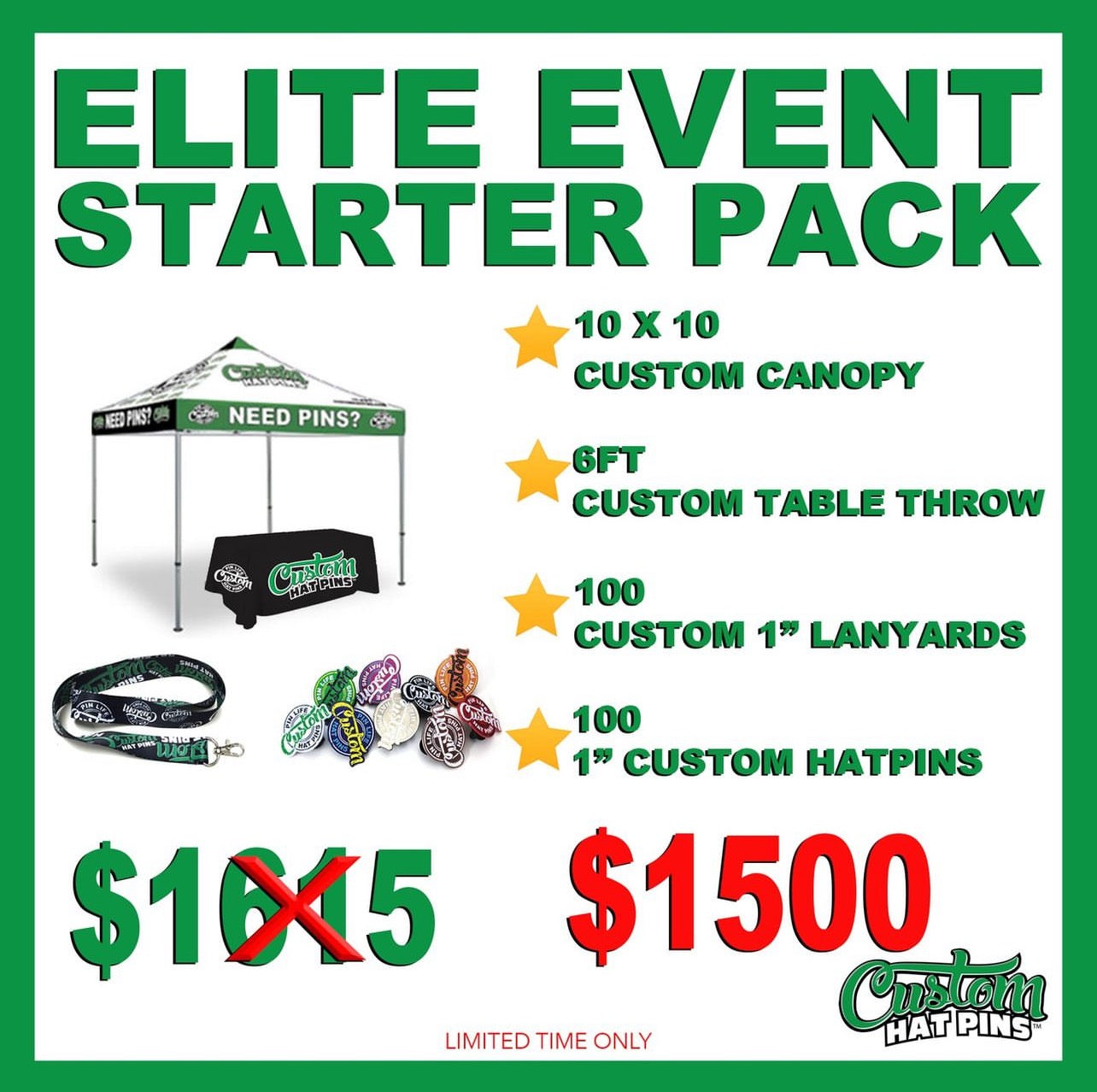 Elite Event Custom Starter Pack - Custom Hat PinsElite Event Custom Starter Pack - Custom Hat PinsBranded PromosCustom Hat Pins