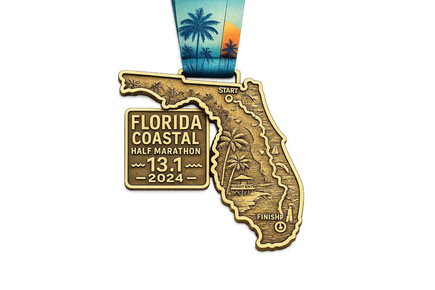 Custom Race Medals – Antiqued Bare Metal