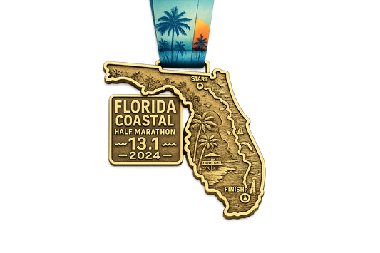 Custom Race Medals – Antiqued Bare Metal