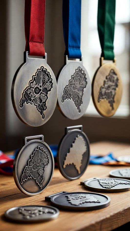 Custom Race Medals with Route Map on Back