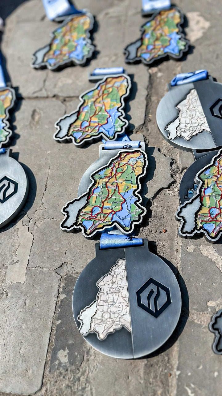 Custom Route Map Race Medals – Die Cut Course Shape